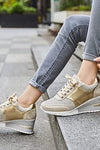 Lexi | Women's Wedge Heel Lace-Up Trainers with Perforated Detail