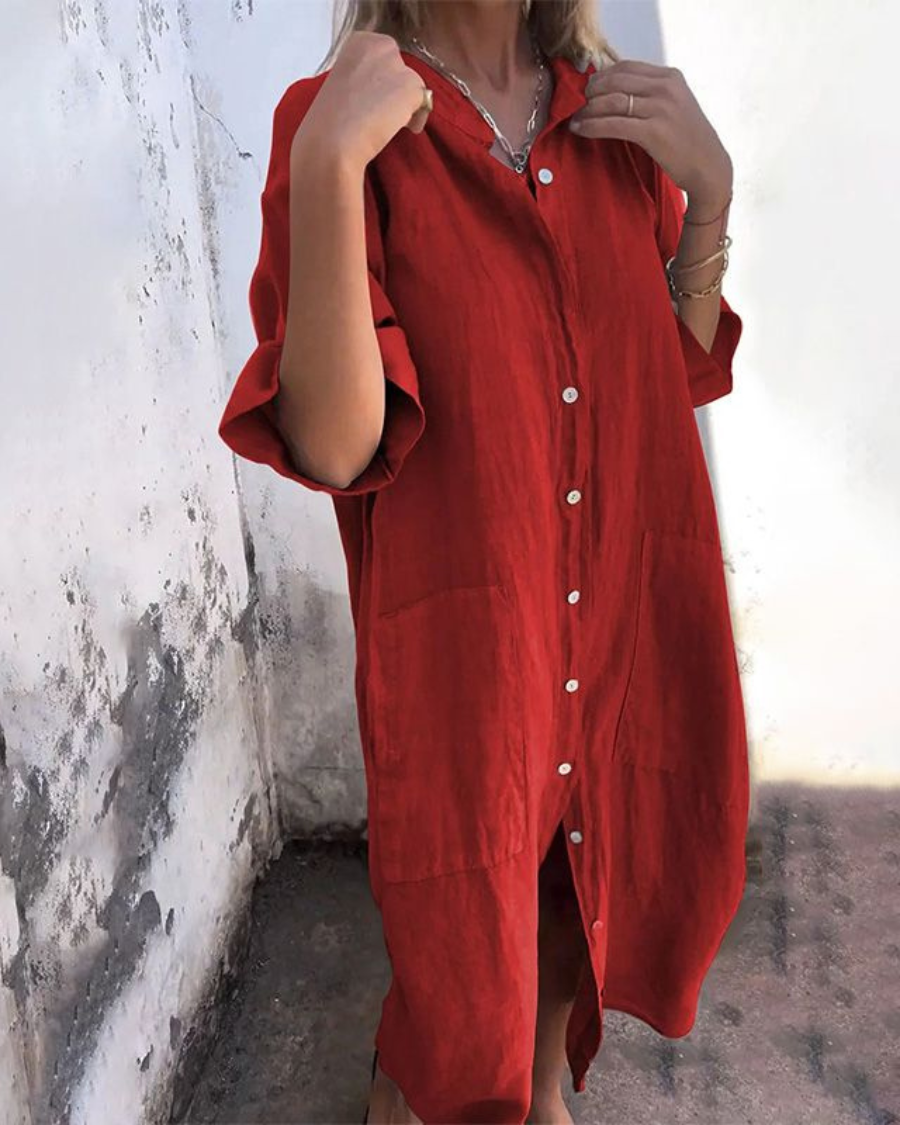 Valerie | Women’s Boho Shirt Dress with Waist Tie