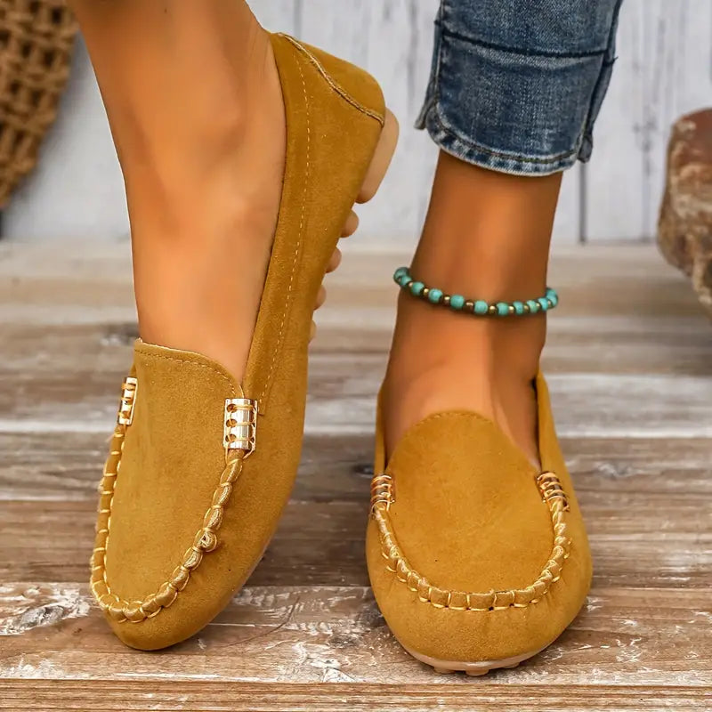 Ruby | Women’s Flat Slip-On Loafers with Buckle Detail