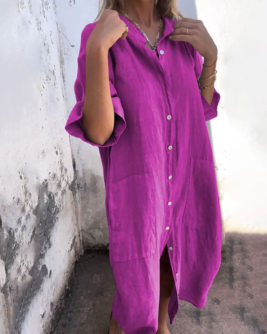 Valerie | Women’s Boho Shirt Dress with Waist Tie