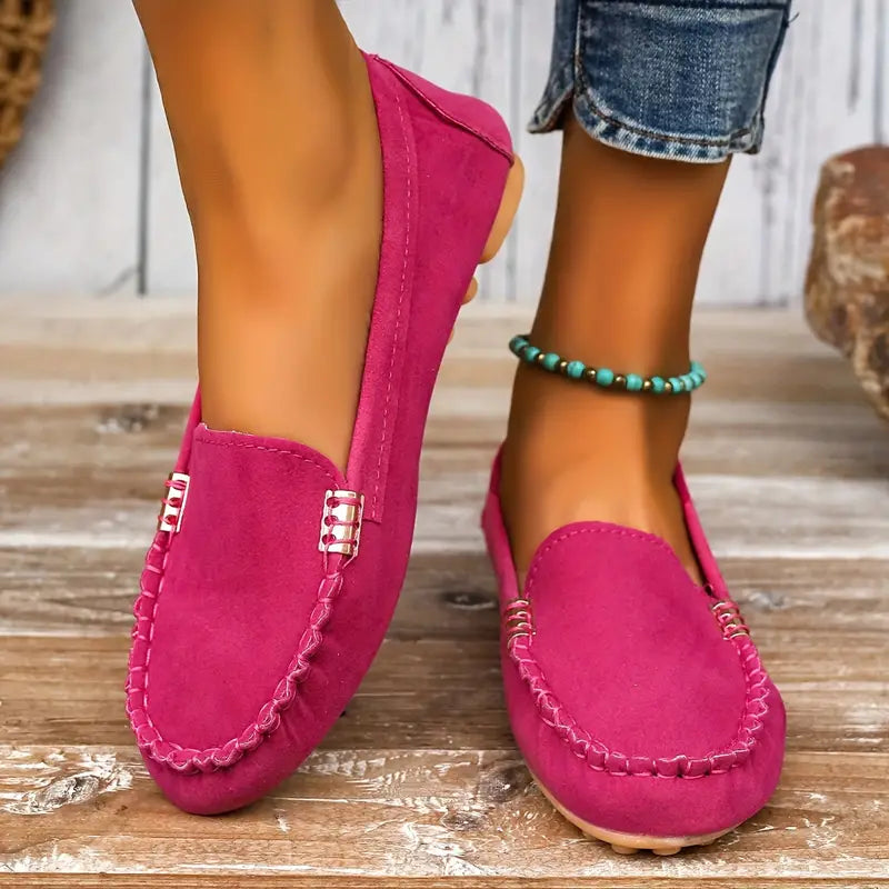 Ruby | Women’s Flat Slip-On Loafers with Buckle Detail