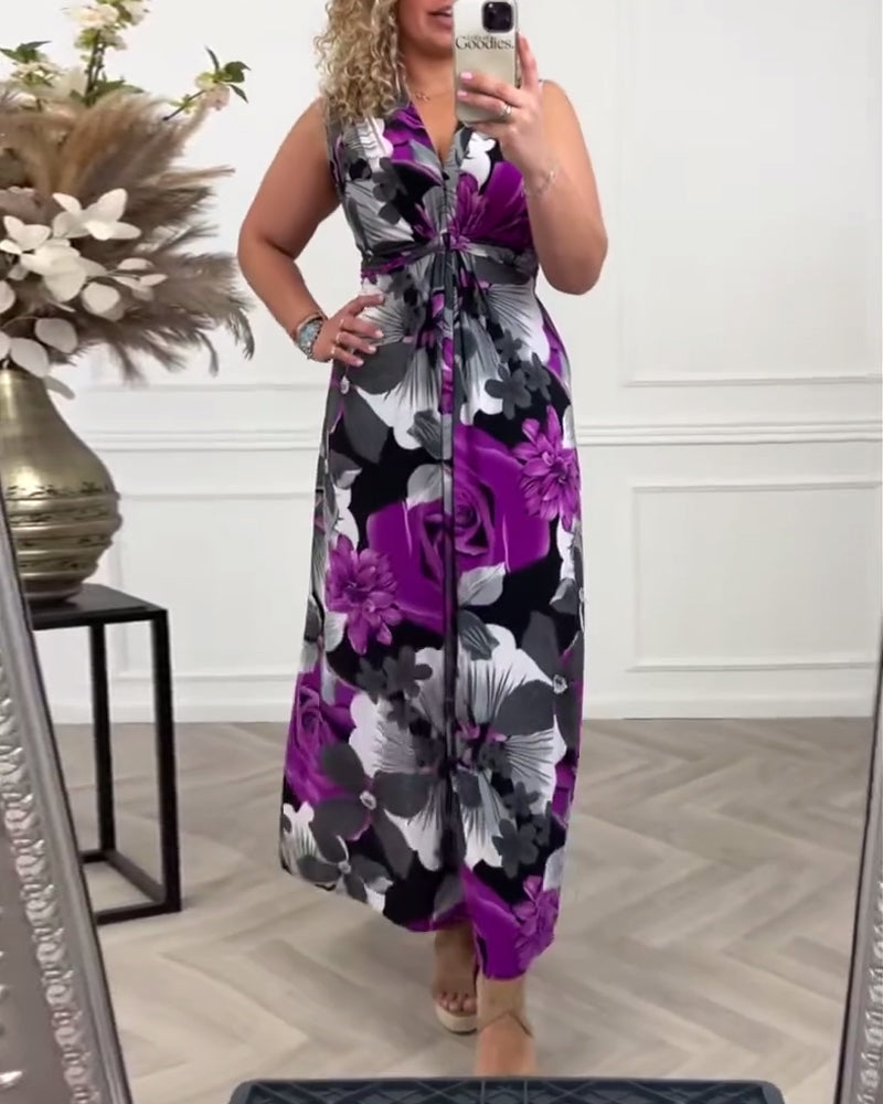 Sacha | Women’s Floral Maxi Dress with V-Neck