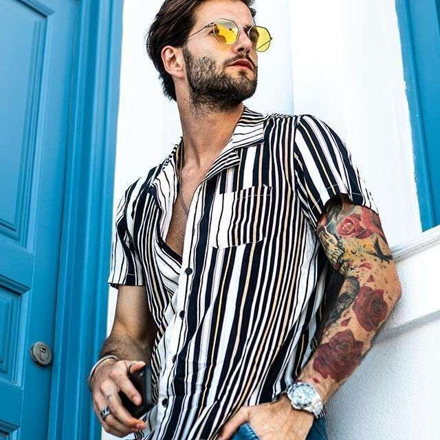 Harrison Clarke | Striped Resort Shirt For Men