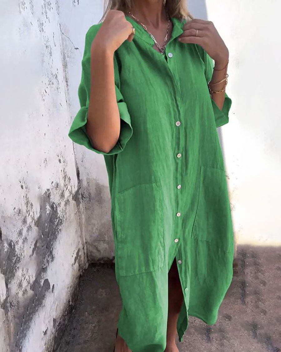 Valerie | Women’s Boho Shirt Dress with Waist Tie