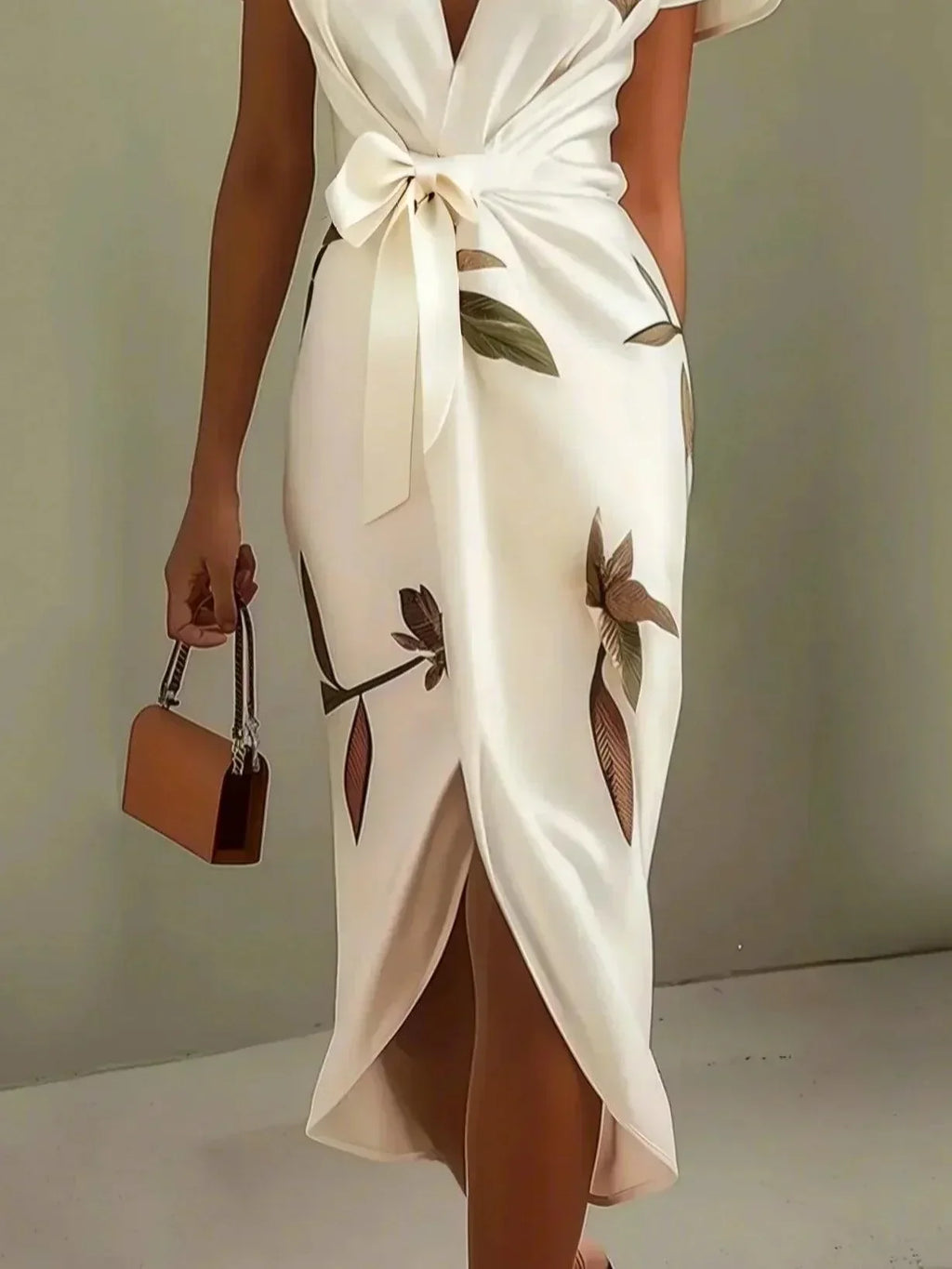 Billie | Women’s Wrap Midi Dress with Waist Tie