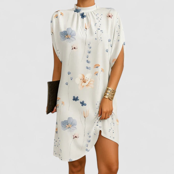 Iris | Women’s Mock Neck Dress with Shoulder Cutouts