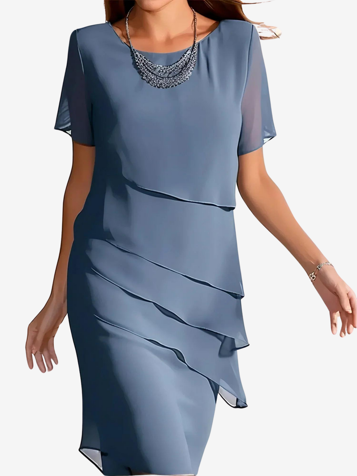 Mona | Women’s Tummy Coverage Dress with Draping