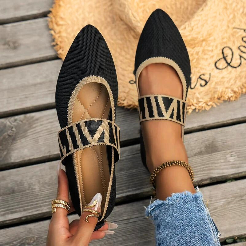 Elira | Women’s Mary Jane Flats with Elastic Strap