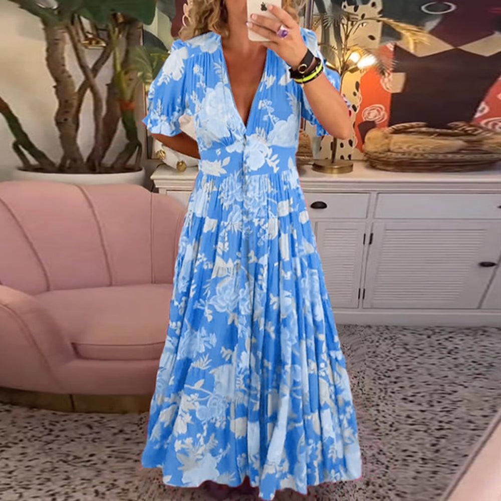 Floriana | Women’s Vibrant Floral Dress with Flattering Fit