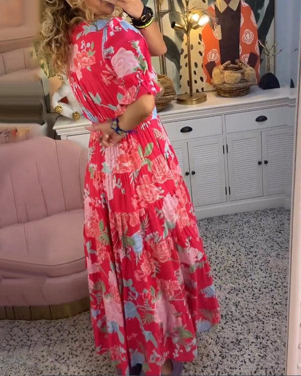 Floriana | Women’s Vibrant Floral Dress with Flattering Fit