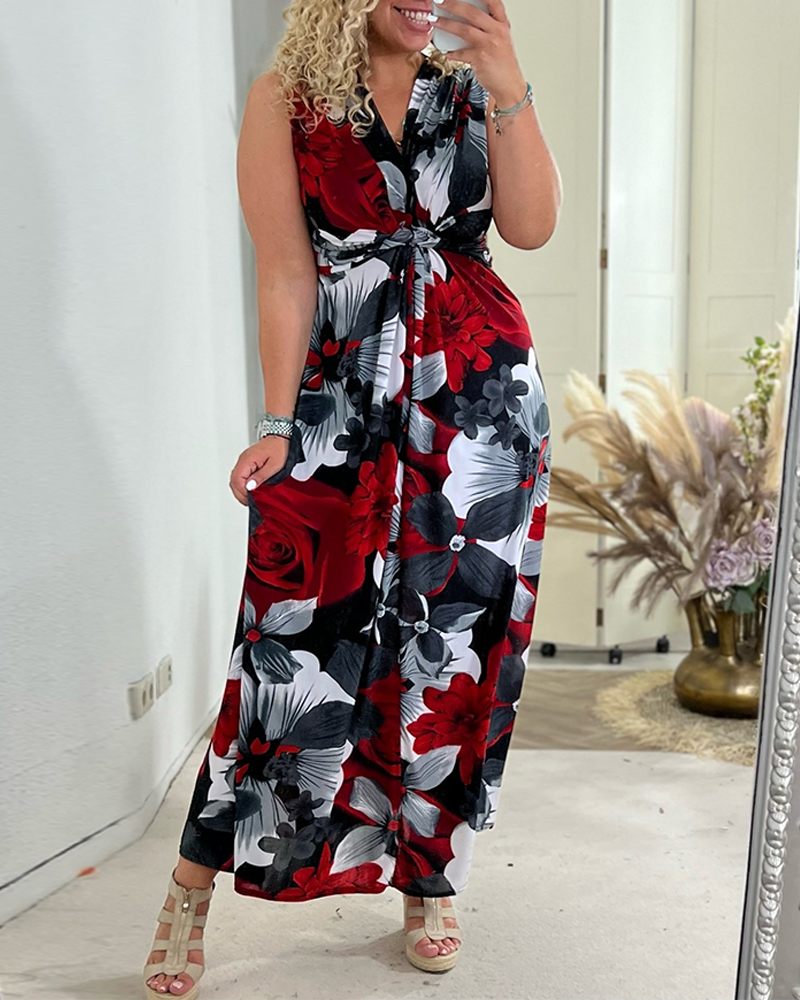 Sacha | Women’s Floral Maxi Dress with V-Neck