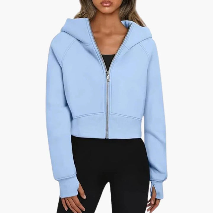 Sophie Laurent | Cropped Zip Hoodie For Women