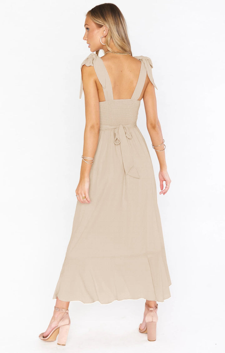 Isabelle Ryan | Ruffled Summer Dress With Lace-Up Detail For Women