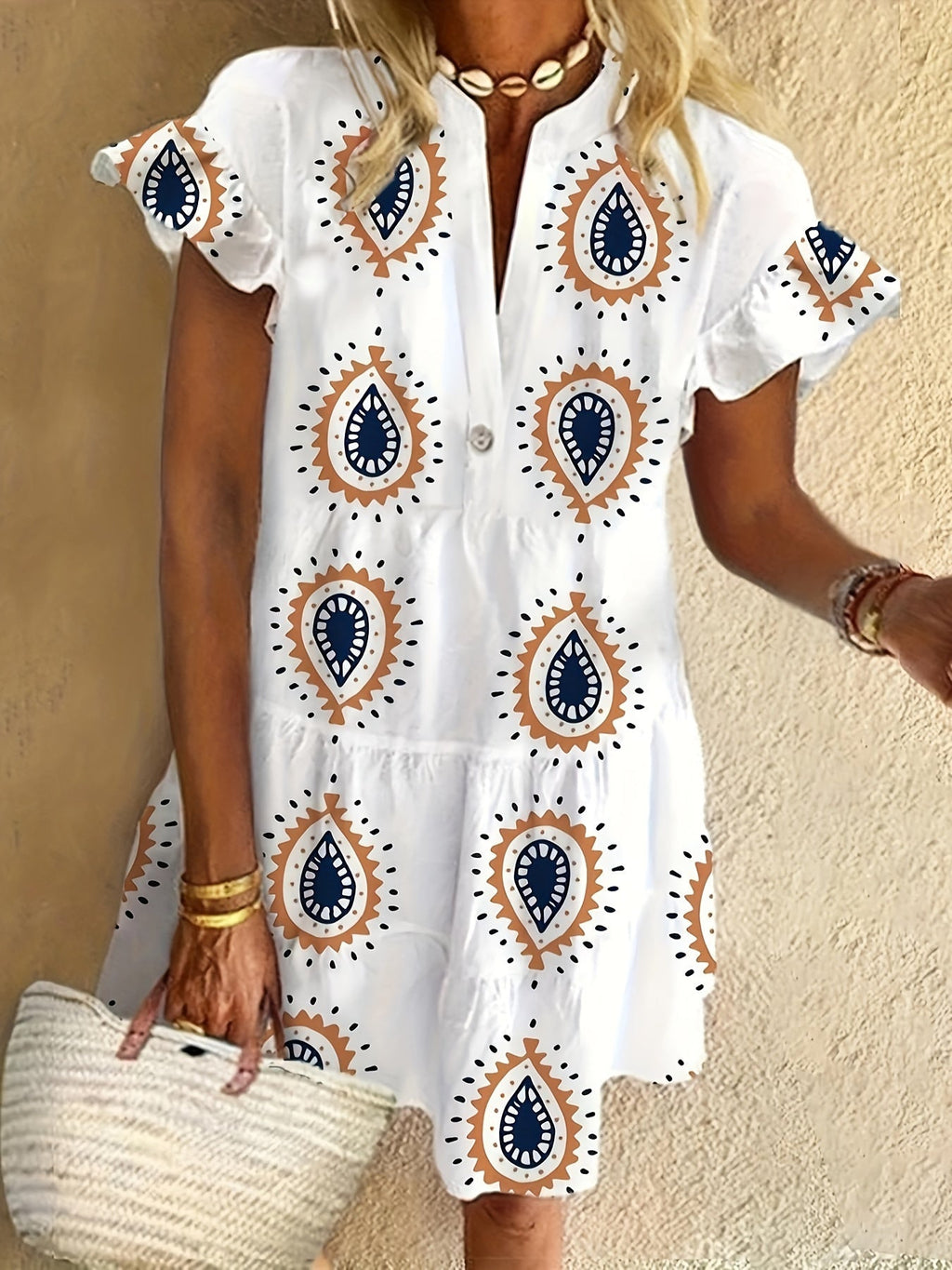 Edwina | Women’s Edwina Boho Midi Dress with Flow