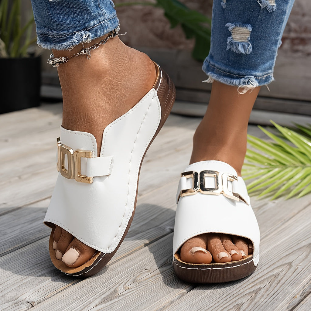 Capella | Women’s Sandals with Gold Buckle Straps