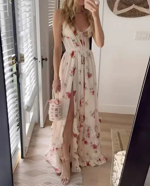 Zaria | Women’s Elegant Floral Maxi Dress with Slit