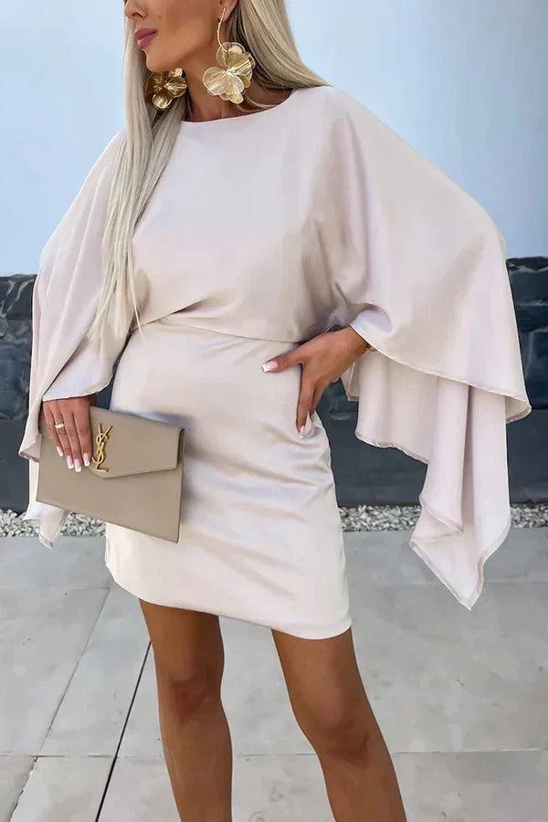 Celeste | Women’s Cape Sleeve Mini Dress with Fit