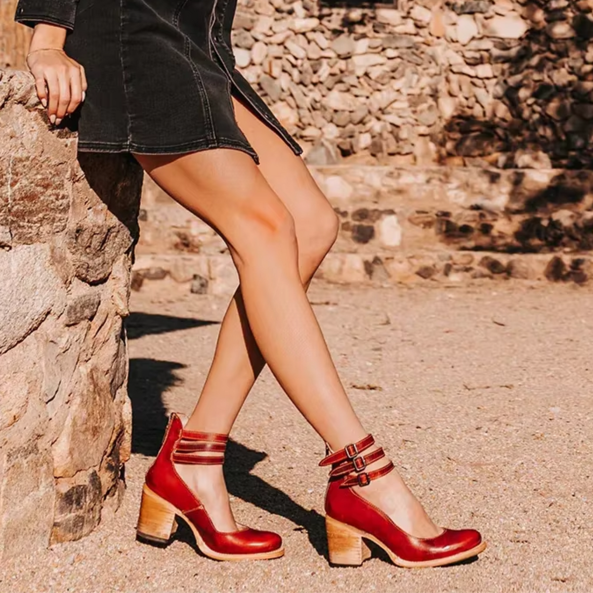 Naturéva | Women’s Elegant Sandals with Supportive Heel