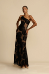 Elise Cromwell | Velvet Rose Maxi Evening Dress For Women