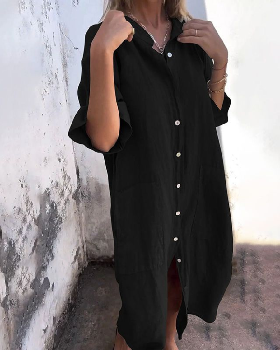 Valerie | Women’s Boho Shirt Dress with Waist Tie