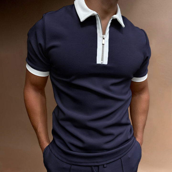 Lachlan Turner | Camo Print Zip Polo Shirt For Men