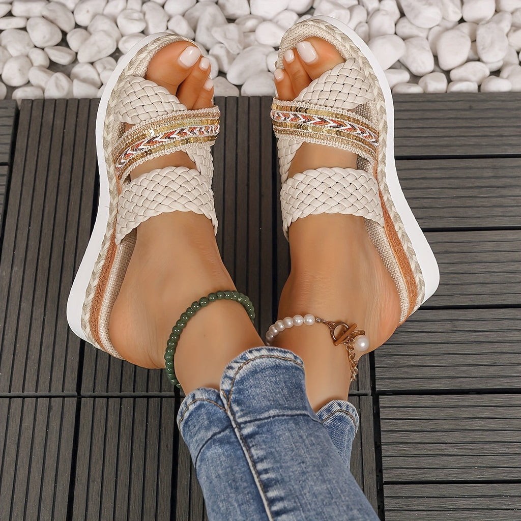 Colette | Women’s Woven Sandals with Braided Straps