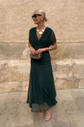 Bella | Women’s V-Neck Maxi Dress with Dreamlike Print
