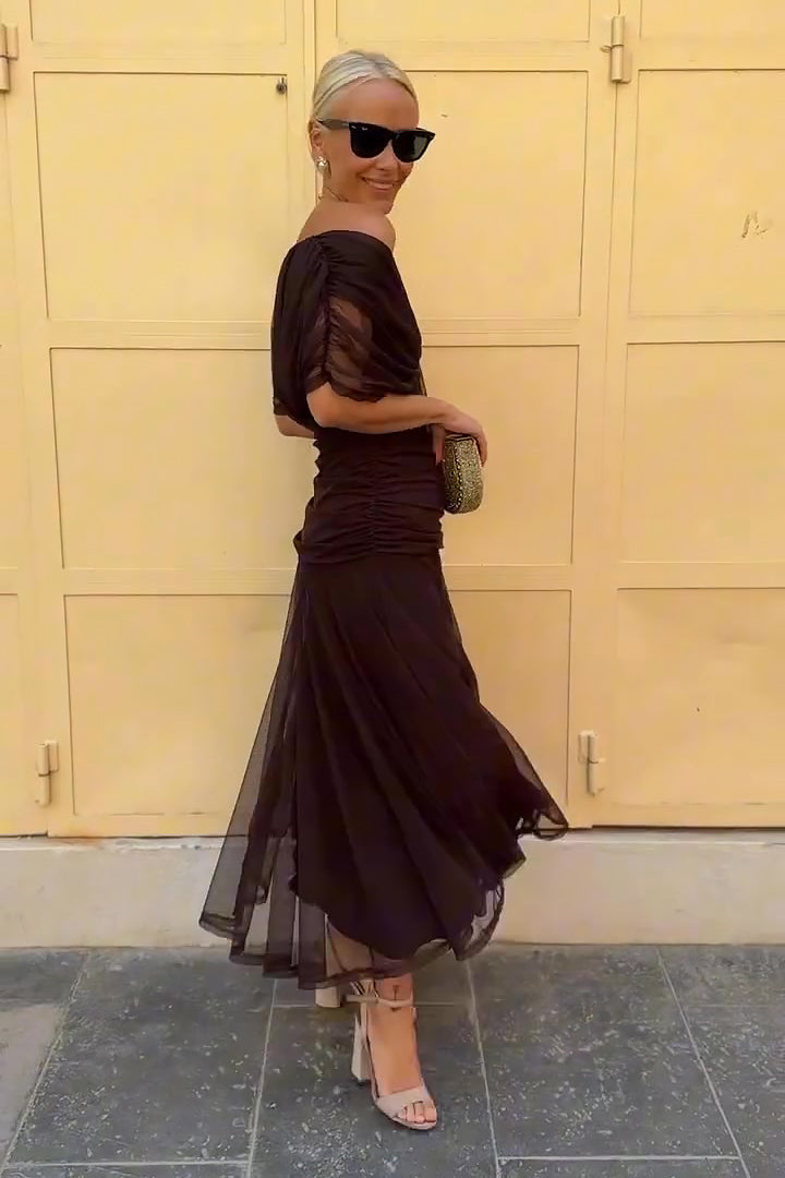 Bella | Women’s V-Neck Maxi Dress with Dreamlike Print