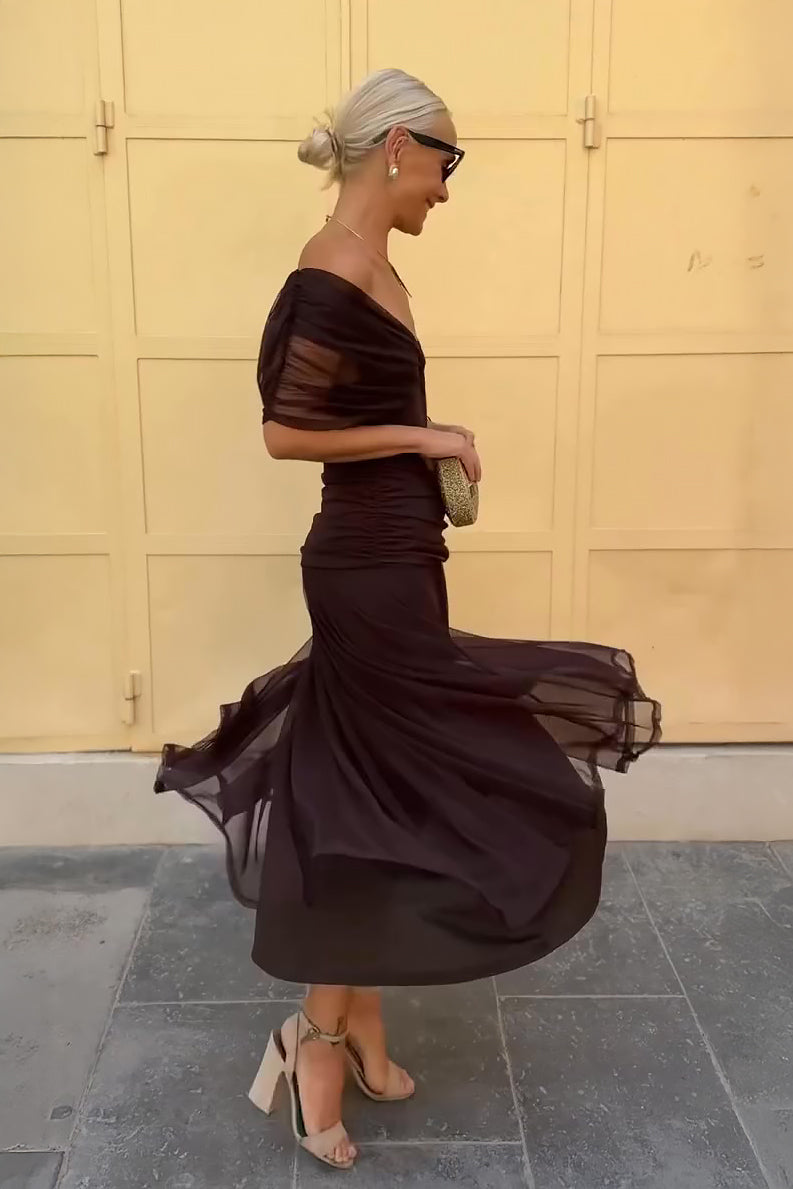 Bella | Women’s V-Neck Maxi Dress with Dreamlike Print
