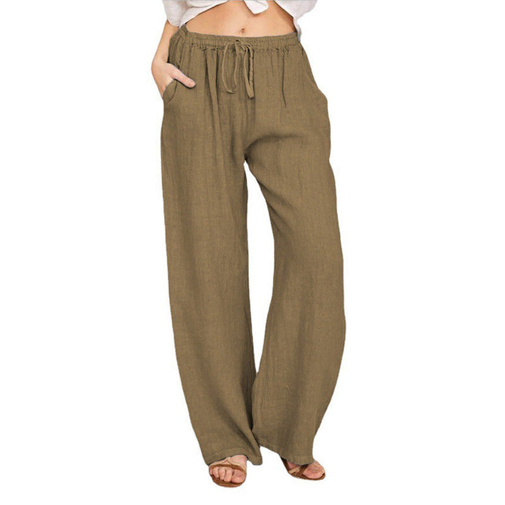 Elsie Coleman | Linen Blend Wide-Leg Trousers For Women