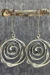 Retro Silver Earrings in Labyrinth Design