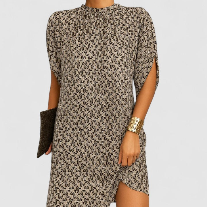 Iris | Women’s Mock Neck Dress with Shoulder Cutouts