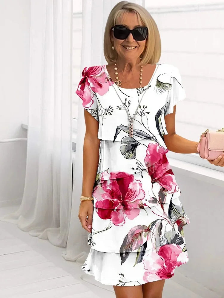 Phoebe | Women’s Bloom Ruffle Dress with Layered Skirt
