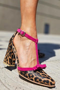 Leontina | Women’s Leopard Print Sandals with Colourful Accent