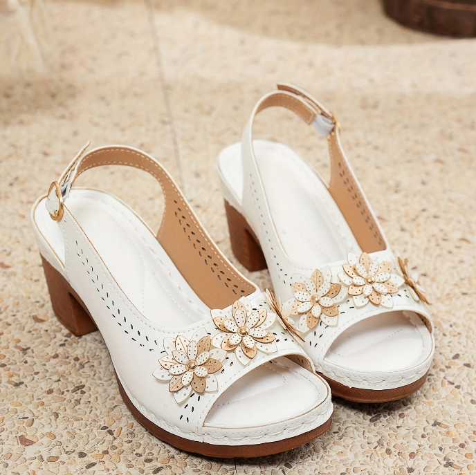 Haisley | Women’s High Heel Sandal with Floral Embellishments