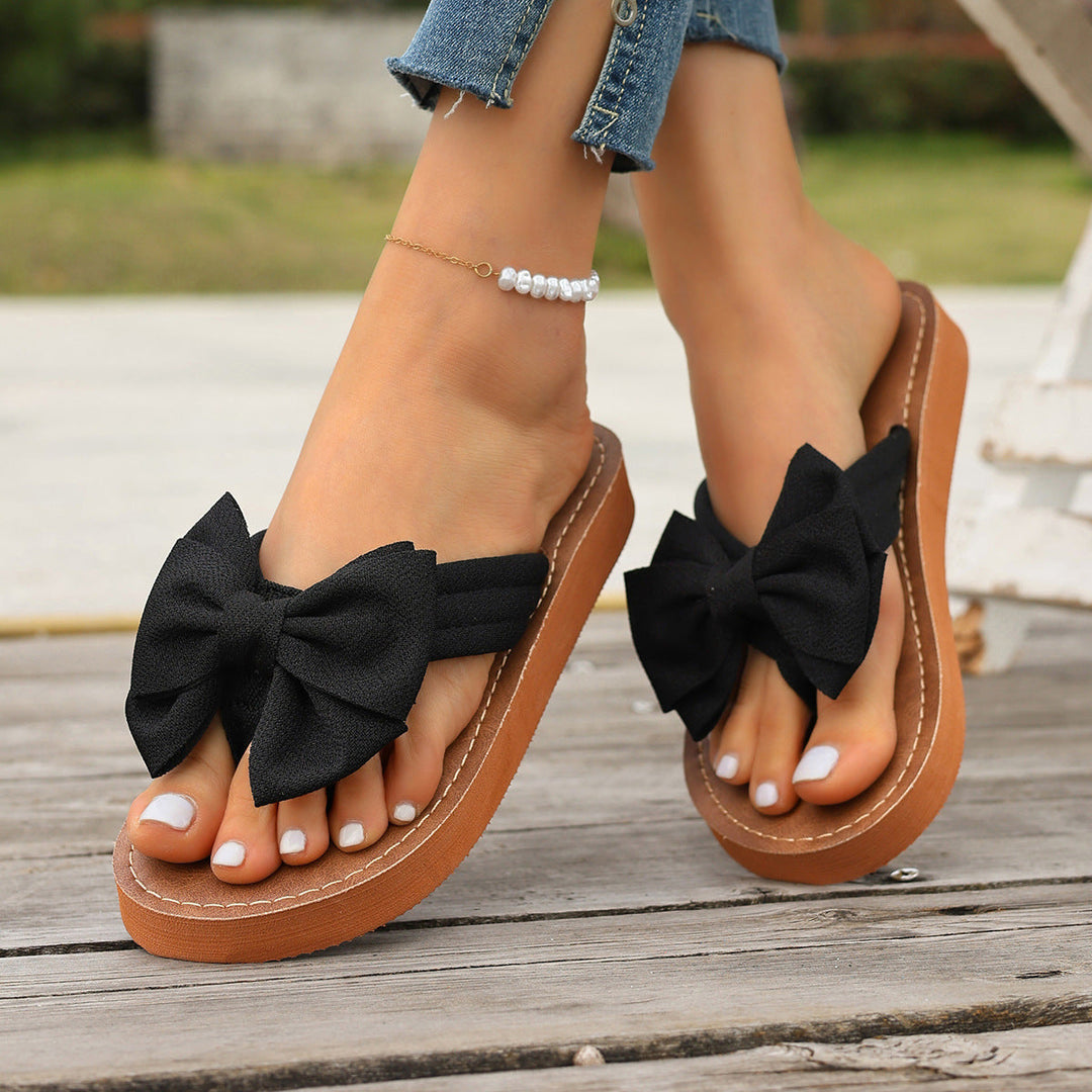 Willow Hartley | Bow Detail Thong Sandals For Women