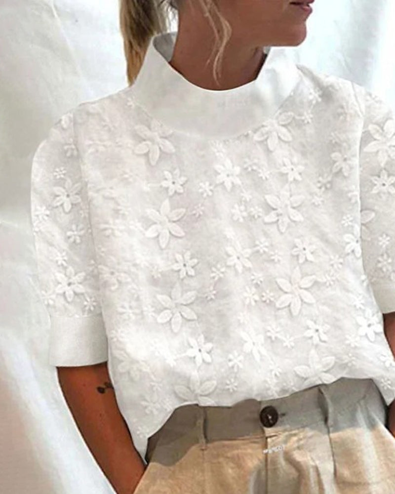 Julia™ | With Embroidered Solid Stand-Up Collar