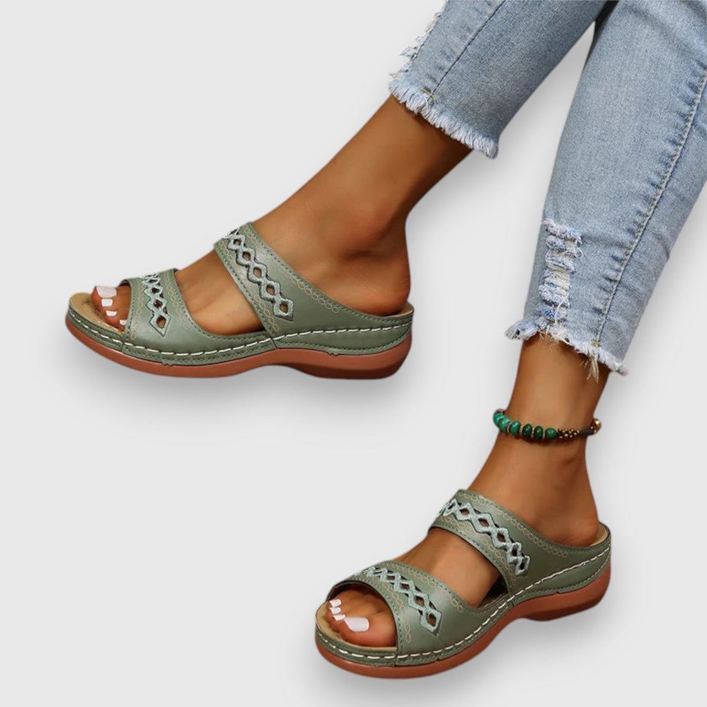 Luma | Women’s Duo Panel Sandals with Cushioned Sole