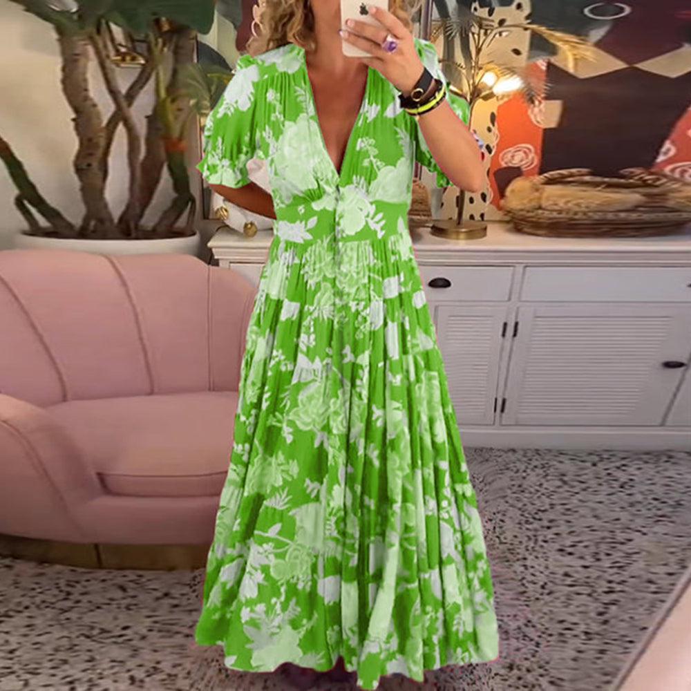 Floriana | Women’s Vibrant Floral Dress with Flattering Fit
