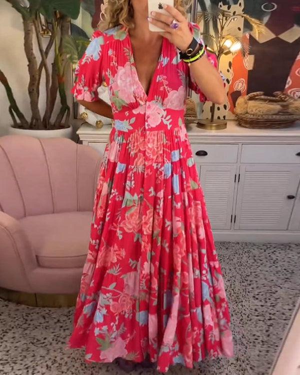 Floriana | Women’s Vibrant Floral Dress with Flattering Fit