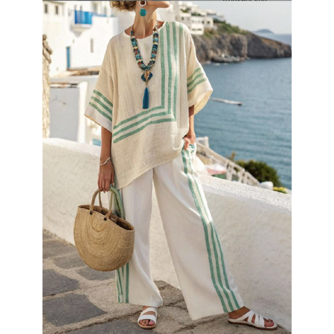 Molly | Women’s Striped Two-Piece Set with Comfort