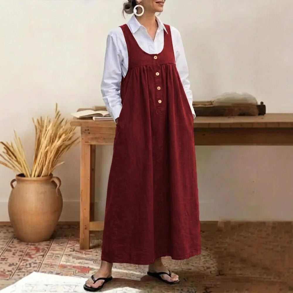 Charlotte Mitchell | Casual Maxi Dress With Button Detail For Women