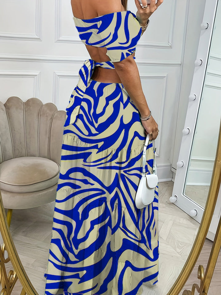 Sienna Clarke | Printed Summer Dress With Cut-Out Waist For Women