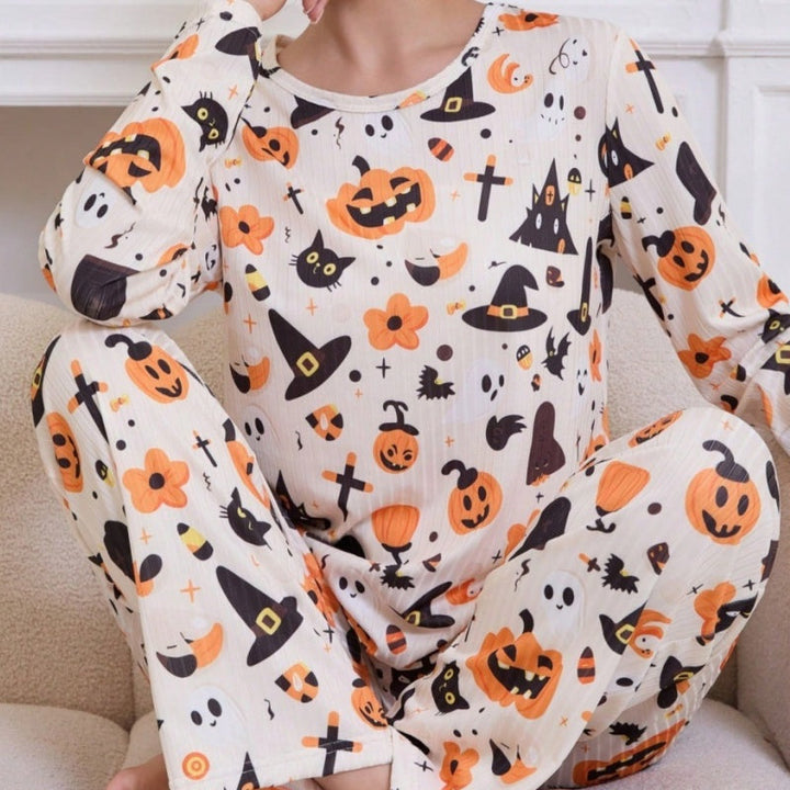 Spooky Hollow | Pumpkin Ghost Halloween Pyjamas For Women