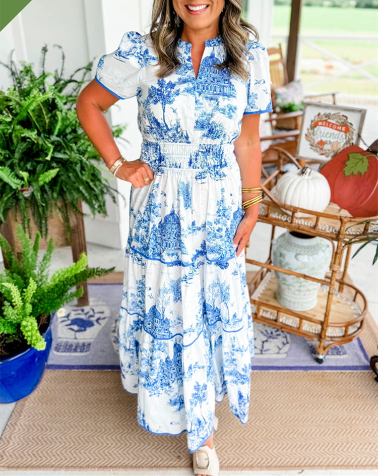 Paula | Women’s Button-Front Tiered Midi Dress with Movement