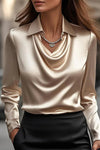 Shannon™ | Elegant Shiny Blouse with V-Neck