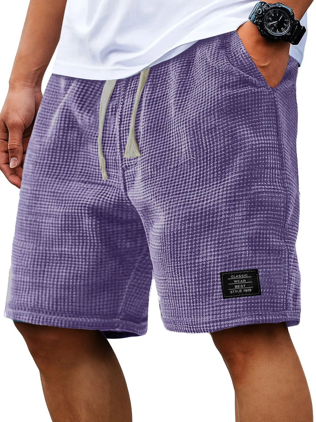 Corey Whitworth | Waffle-Knit Casual Shorts For Men