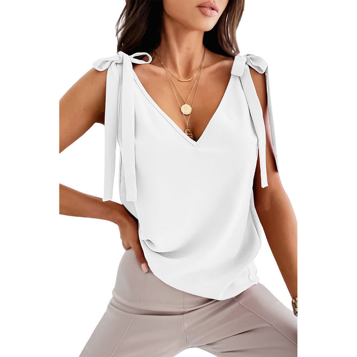 Freya Bennett | Bowknot Tie-Up V-Neck Cami Top For Women