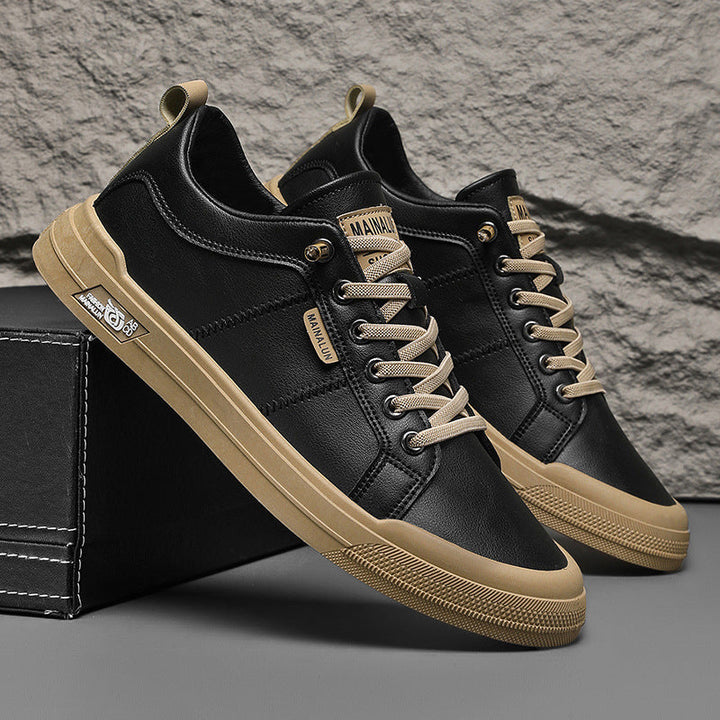Nathaniel Cross | Classic Black Leather Sneakers For Men