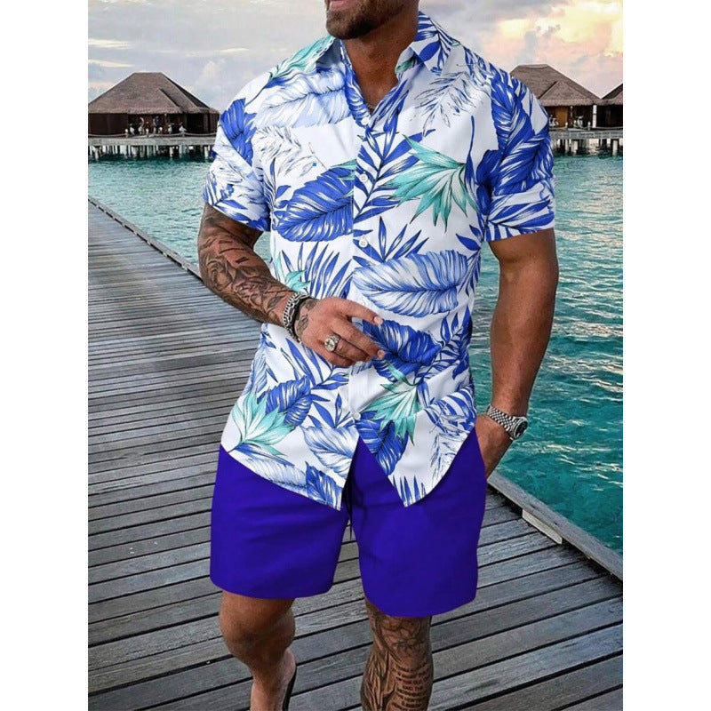 Dylan Foley | Tropical Print Shirt And Shorts Set For Men